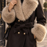 Veste longue en drap de laine