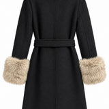 Veste longue en drap de laine