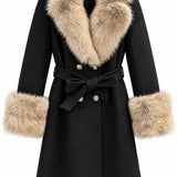 Veste longue en drap de laine
