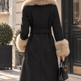 Veste longue en drap de laine