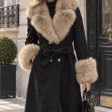 Veste longue en drap de laine