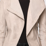 Blouson simili cuir col revers bord coté S6571