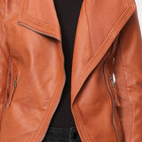 Blouson simili cuir col revers bord coté S6571