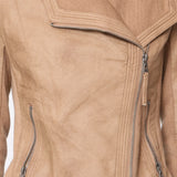 Blouson simili cuir col revers bord coté S6571