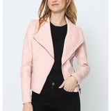 Blouson simili cuir col revers bord coté S6571