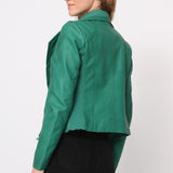 Blouson simili cuir col revers bord coté S6571
