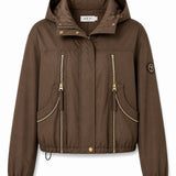 Veste courte à capuche déperlante