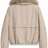 Veste matelassée col effet fourrure