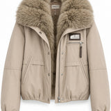 Veste matelassée col effet fourrure