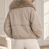 Veste matelassée col effet fourrure