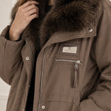 Veste matelassée col effet fourrure