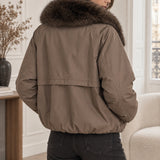 Veste matelassée col effet fourrure
