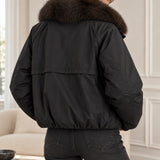 Veste matelassée col effet fourrure