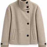 Veste col montant en drap de laine