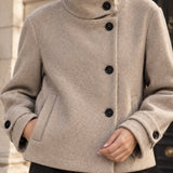 Veste col montant en drap de laine