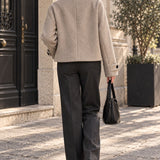 Veste col montant en drap de laine