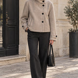 Veste col montant en drap de laine