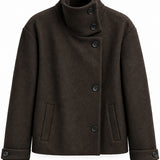 Veste col montant en drap de laine