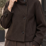 Veste col montant en drap de laine