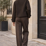 Veste col montant en drap de laine