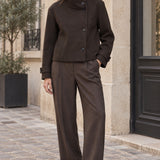 Veste col montant en drap de laine