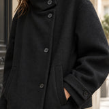 Veste col montant en drap de laine