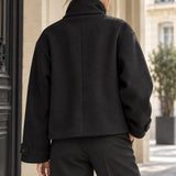 Veste col montant en drap de laine
