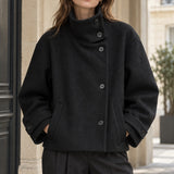 Veste col montant en drap de laine