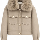Veste col fourrure amovible