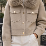 Veste col fourrure amovible