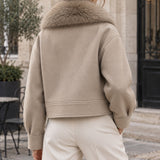 Veste col fourrure amovible