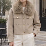 Veste col fourrure amovible