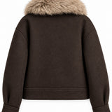 Veste col fourrure amovible