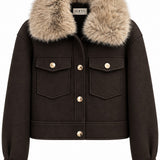 Veste col fourrure amovible