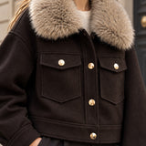 Veste col fourrure amovible