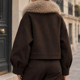 Veste col fourrure amovible
