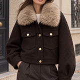 Veste col fourrure amovible