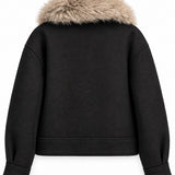 Veste col fourrure amovible
