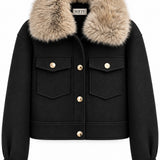 Veste col fourrure amovible