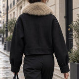 Veste col fourrure amovible