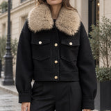 Veste col fourrure amovible