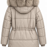 Doudounes matelassées à capuche bordée de fourrure