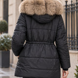 Doudounes matelassées à capuche bordée de fourrure