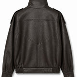 Veste simili cuir col montant