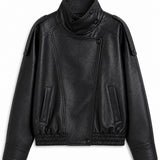Veste simili cuir col montant
