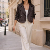 Veste trench courte satinee Elvire