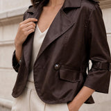 Veste trench courte satinee Elvire