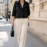 Veste trench courte satinee Elvire