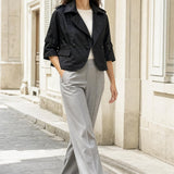 Veste trench courte satinee Elvire