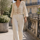 Gilet macramé coton Amélie
